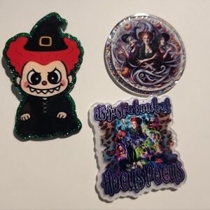 Acrylic Flatback Witch Sanders Hoc Halloween Badge Clip Keychain Bag Clip Crafts